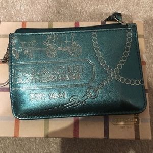 Coach keychain card wallet Green